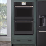 Luxury Cafe Professional 30 inch Double Electric Wall Oven with Air Fry Self + Steam Cleaning