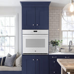 GE 30 inch Single Electric Wall Oven Self + Steam Cleaning ( White )