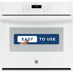 GE 30 inch Single Electric Wall Oven Self + Steam Cleaning ( White )