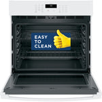 GE 30 inch Single Electric Wall Oven Self + Steam Cleaning ( White )