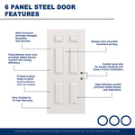 RELIABILT Entry Door 30-in x 80-in x 4-9/16-in Steel No glass Left-hand inswing Prehung Front Door