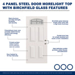 5517523  RELIABILT 36-in x 80-in x 4-9/16-in Steel Right-hand inswing Prehung Residential Insulating core Front