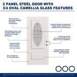 RELIABILT 36-in x 80-in x 4-9/16-in Steel Left-hand inswing Prehung Residential Insulating core Front Door