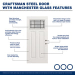 RELIABILT 36-in x 80-in x 4-9/16-in Steel Left-hand inswing Prehung Residential Insulating core Front