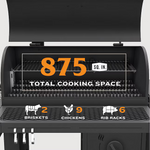 Oklahoma Joe's Tahoma Gravity Feed 900-Sq. in Black Horizontal Charcoal Smoker, 24203104 *JR2509, Retail: $799.99, FINAL PRICE: $429.99 + TAX