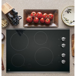 GE 30-in 4 Burners Smooth Surface (Stainless Steel) Electric Cooktop