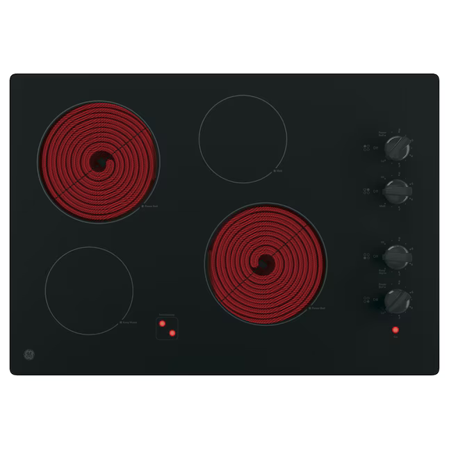 GE 30-in 4 burners Smooth Surface Black Electric Cooktop, JP3030DWBB *JR2512, Retail: $1,149.00, FINAL PRICE: $499.99 + TAX