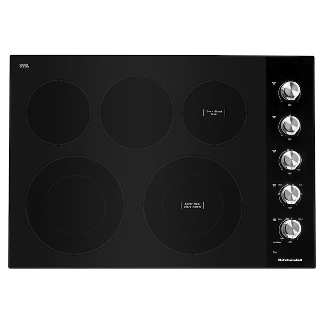 KitchenAid 30-in 5 burners Smooth Surface (Radiant) Black Electric Cooktop, KCES550HBL/00 *JR2508, Retail: $1,599.00, FINAL PRICE: $849.99 + TAX