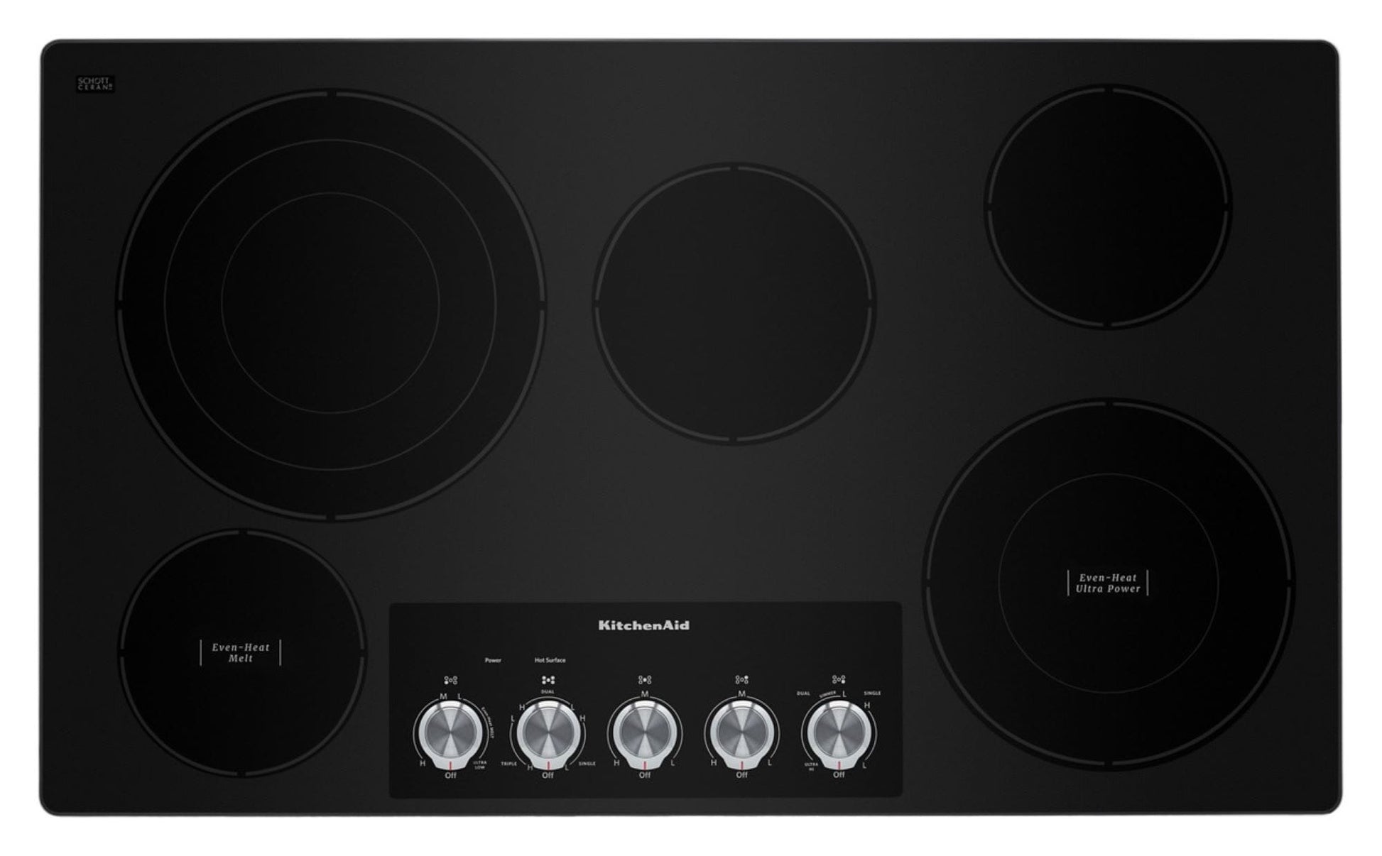 KitchenAid 36-in 5 burners Smooth surface Stainless steel Electric Cooktop, KCES556HSS, FINAL PRICE: $859.99 + TAX