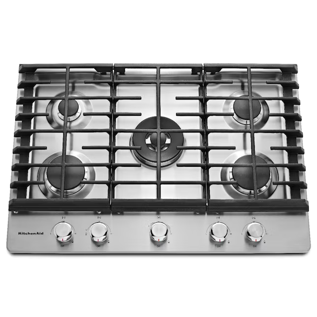 KitchenAid 30-in 5 burners Stainless Steel Gas Cooktop, KCGS550ESS/06 *JR2507, Retail: $1,199.00, FINAL PRICE: $799.99 + TAX
