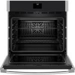 GE 30 inch Single Electric Wall Oven with Air Fry True Convection and Self + Steam Cleaning ( Stainless Steel )