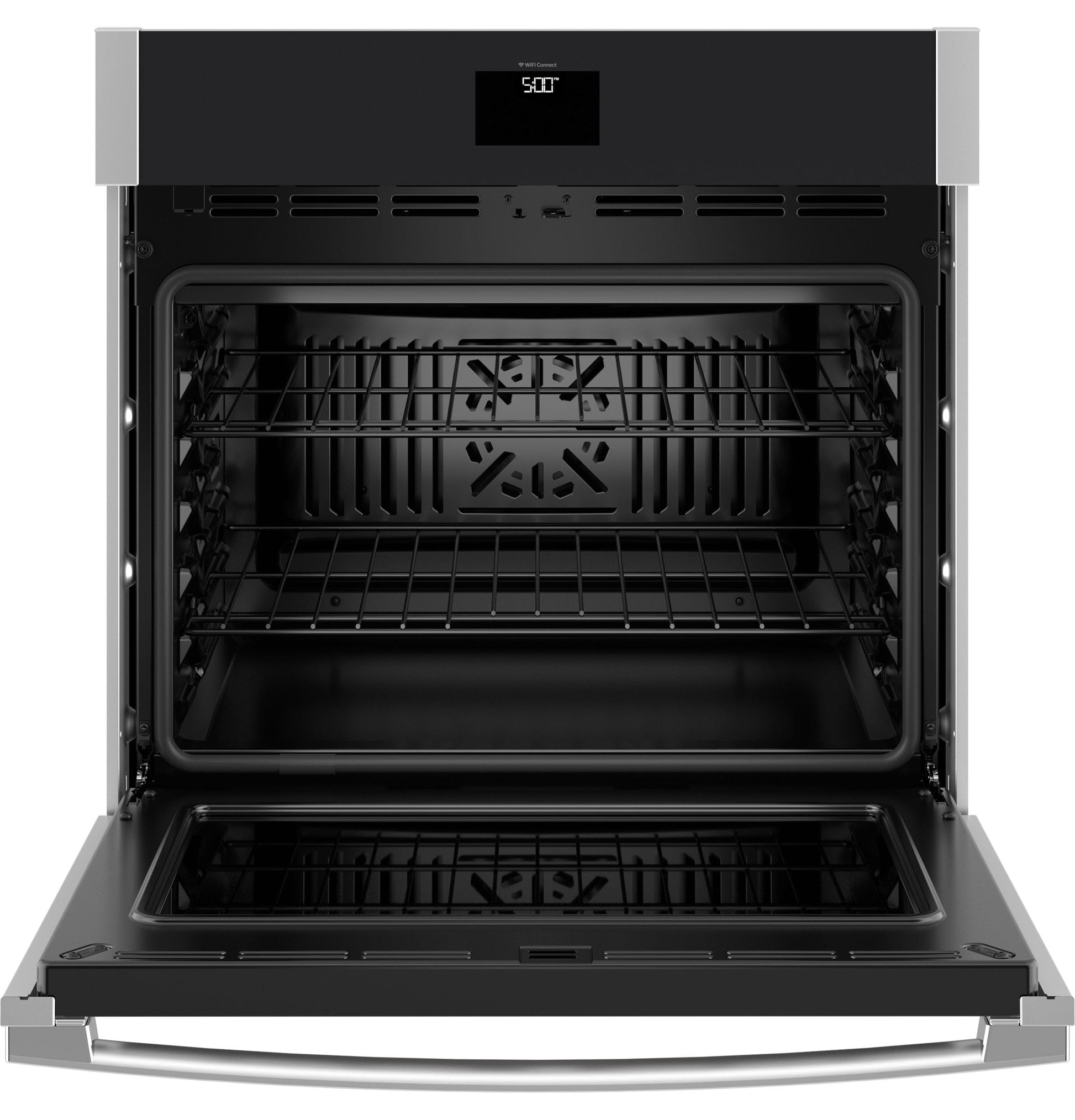 GE 30 inch Single Electric Wall Oven with Air Fry True Convection and Self + Steam Cleaning ( Stainless Steel )