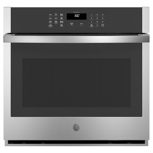 GE 30 inch Single Electric Wall Oven Self + Steam Cleaning ( Stainless Steel )
