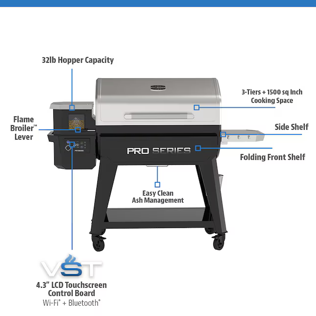 Pit Boss Pro 1600 Elite 1598-Sq. in Stainless Steel Pellet Grill with Smart Compatibility, PB1600PS2 *JR2509, Retail: $1,299.00, FINAL PRICE: $699.99 + TAX