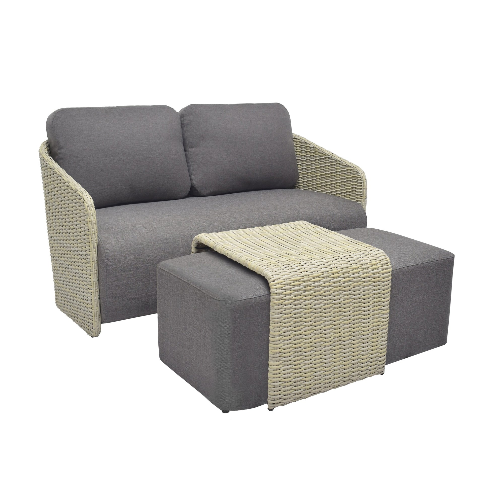 Origin 21 Venza 3 -Piece Wicker Patio Conversation Set with Dark Gray Cushions