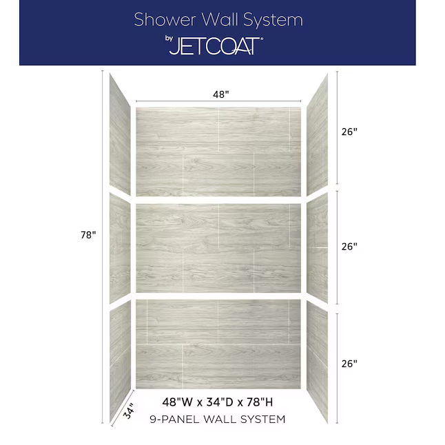 allen + roth Driftwood Glue Up Alcove Shower Panel Kit, SW4834DR  3492137 *HD2406 [FB113]