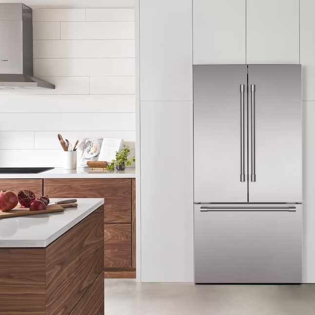 Bosch Counter-Depth 800 Series 21-cu ft 3-Door 36-in French Door Refrigerator with Ice Maker with Water Dispenser (Stainless Steel), B36CT80SNS *JR2512, Retail: $3,899.00, FINAL PRICE: $2,399.99 + TAX