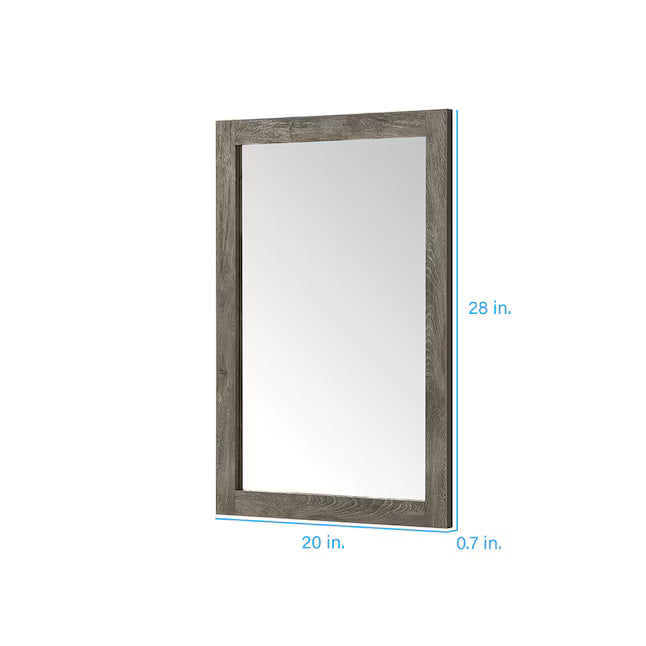 Style Selections Howell 20-in x 28-in Framed Rectangle Bathroom Vanity Mirror ( Weathered