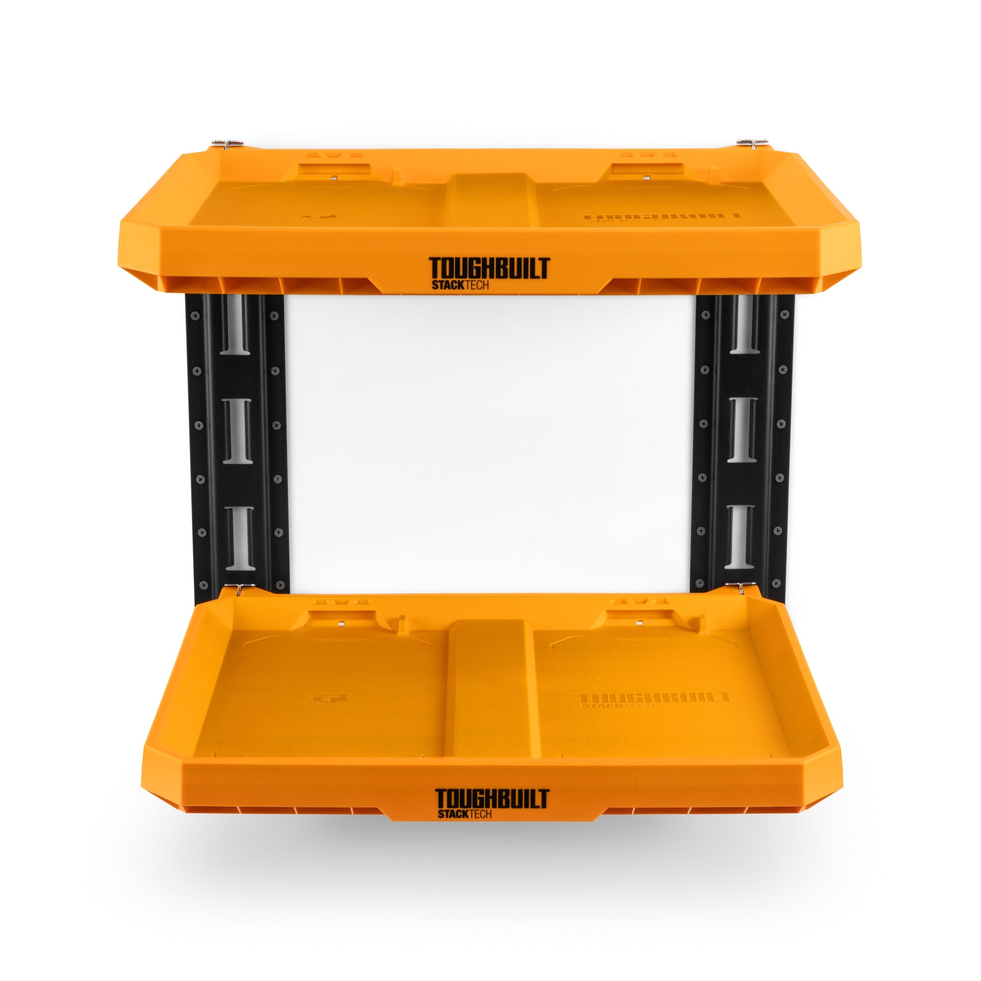 TOUGHBUILT STACKTECH Plastic/Metal Shelf (2) StackTech shelves, (2) E-track sections