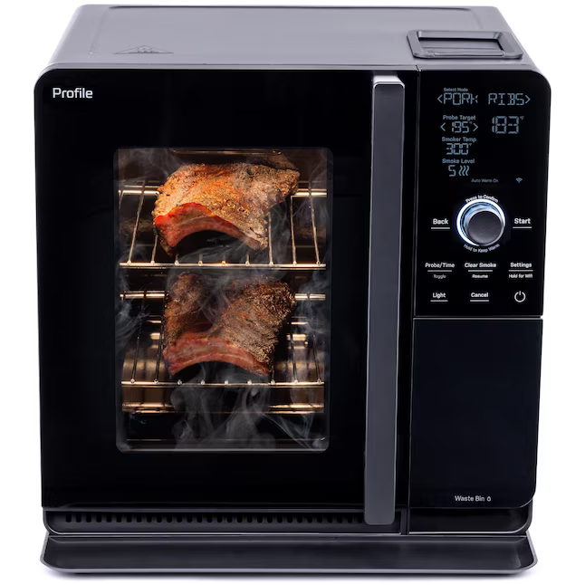 GE Profile Indoor 2.1 cu ft 293-Sq. in Black Smart Electric Smoker, P9SBAAS6VBB *HD2507, Retail: $999.00, FINAL PRICE: $459.99 + TAX