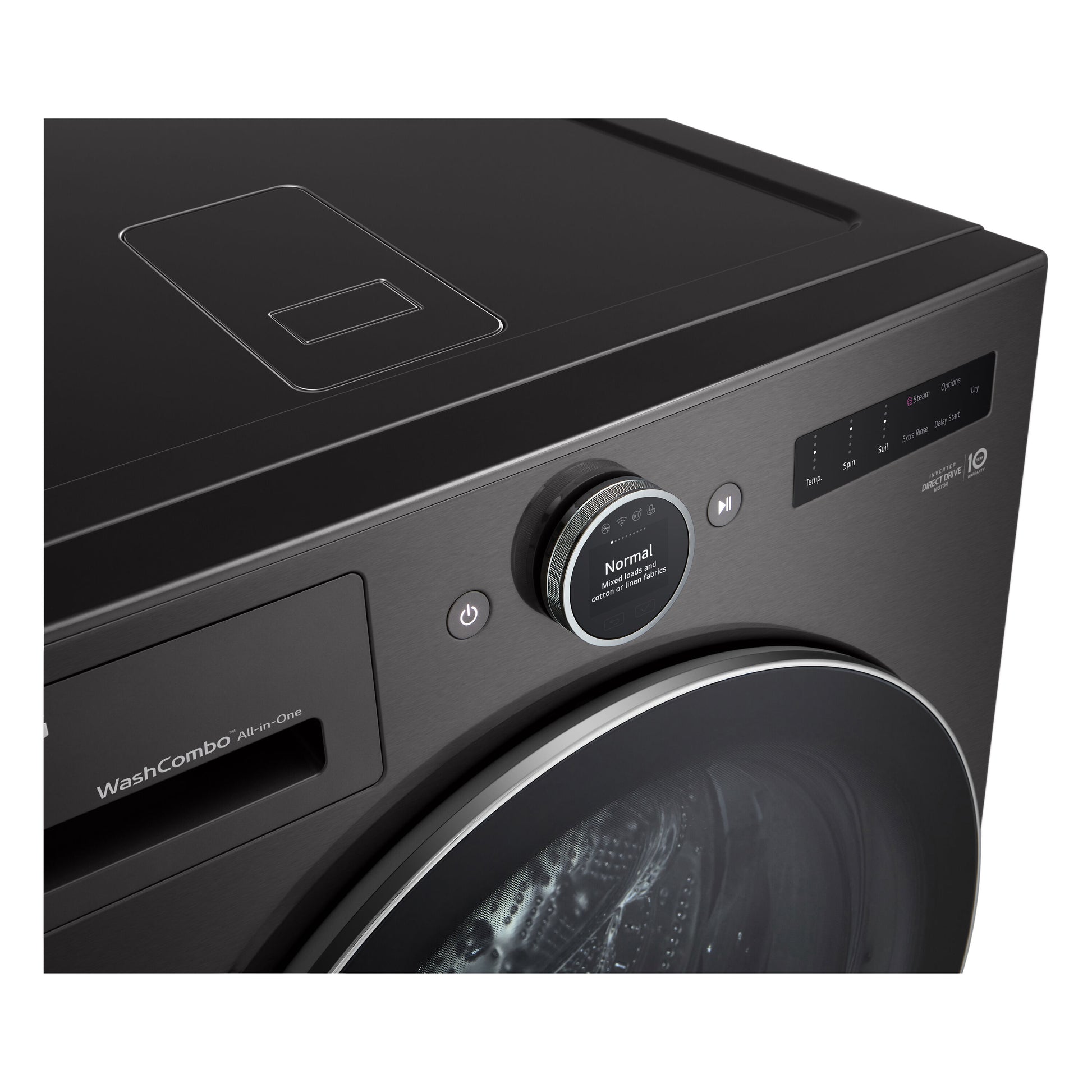 LG TurboWash360 5.0-cu ft Ventless All-In-One Washer Dryer Combo with Steam Cycle ( Black Steel )