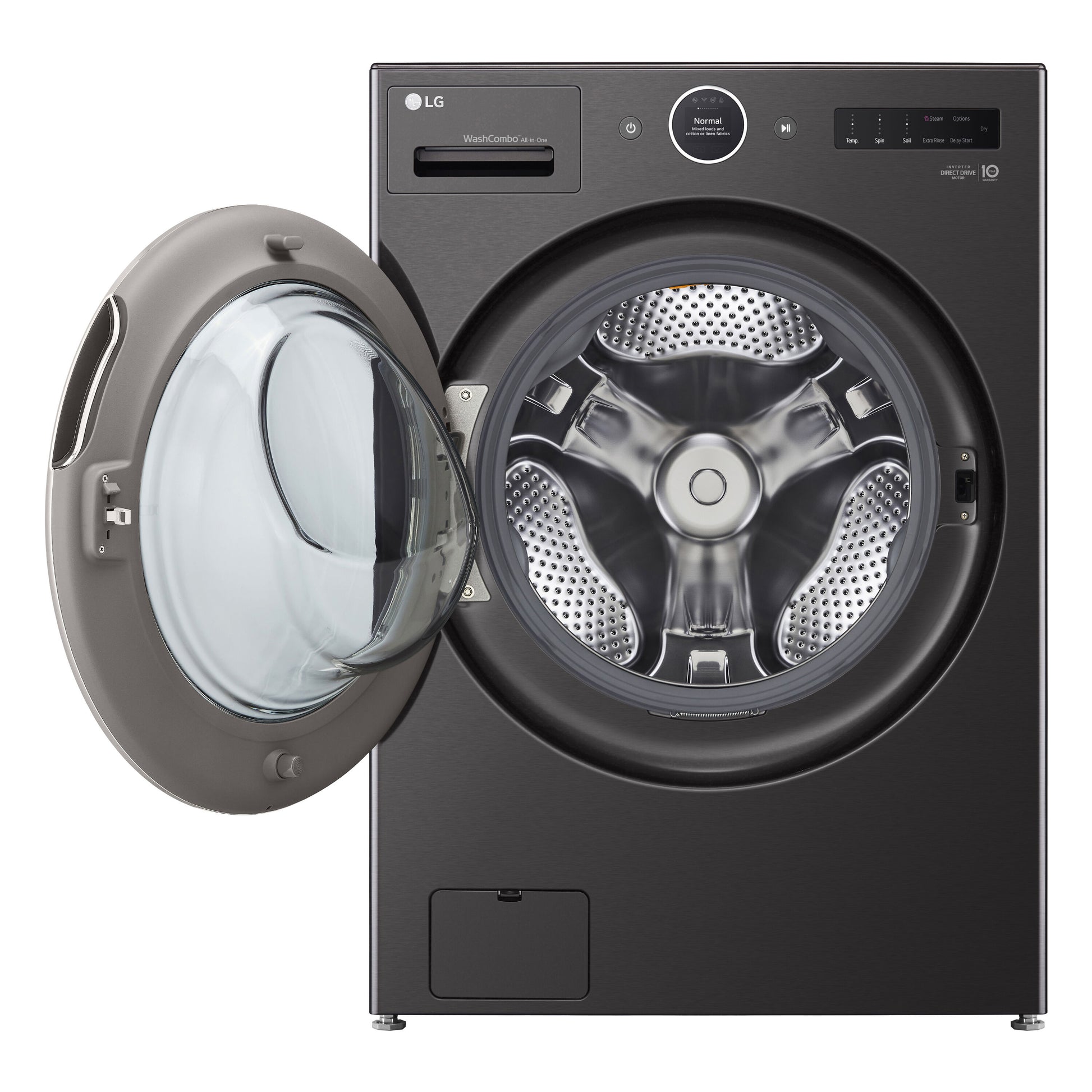 LG TurboWash360 5.0-cu ft Ventless All-In-One Washer Dryer Combo with Steam Cycle ( Black Steel )