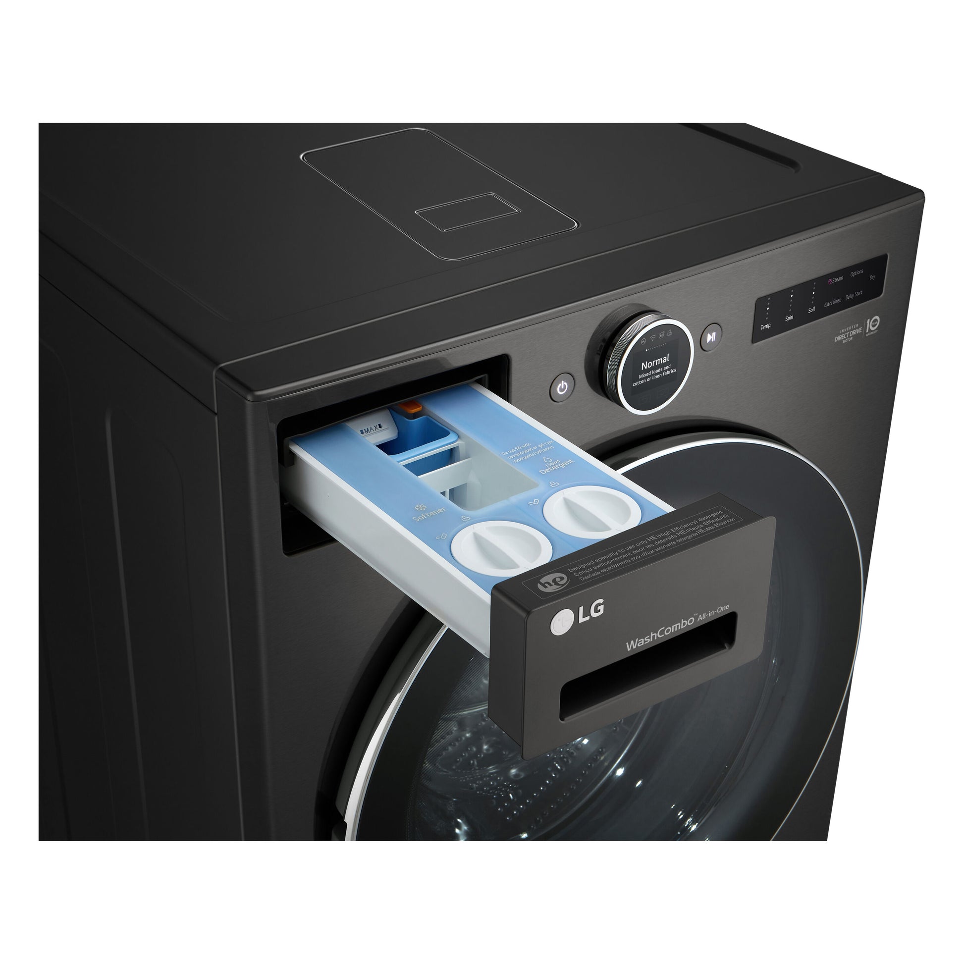 LG TurboWash360 5.0-cu ft Ventless All-In-One Washer Dryer Combo with Steam Cycle ( Black Steel )