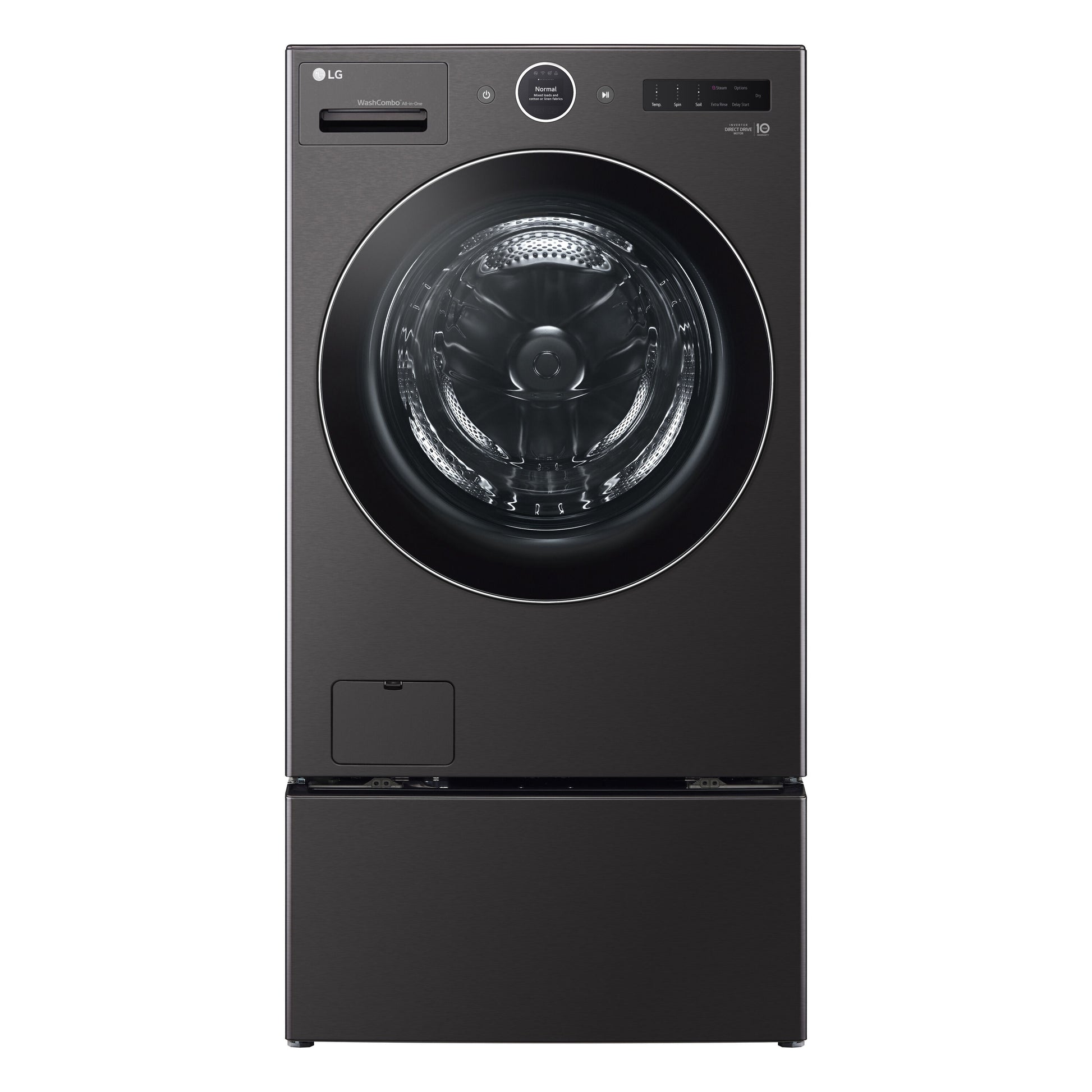 LG TurboWash360 5.0-cu ft Ventless All-In-One Washer Dryer Combo with Steam Cycle ( Black Steel )
