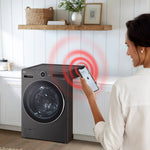 LG TurboWash360 5.0-cu ft Ventless All-In-One Washer Dryer Combo with Steam Cycle ( Black Steel )