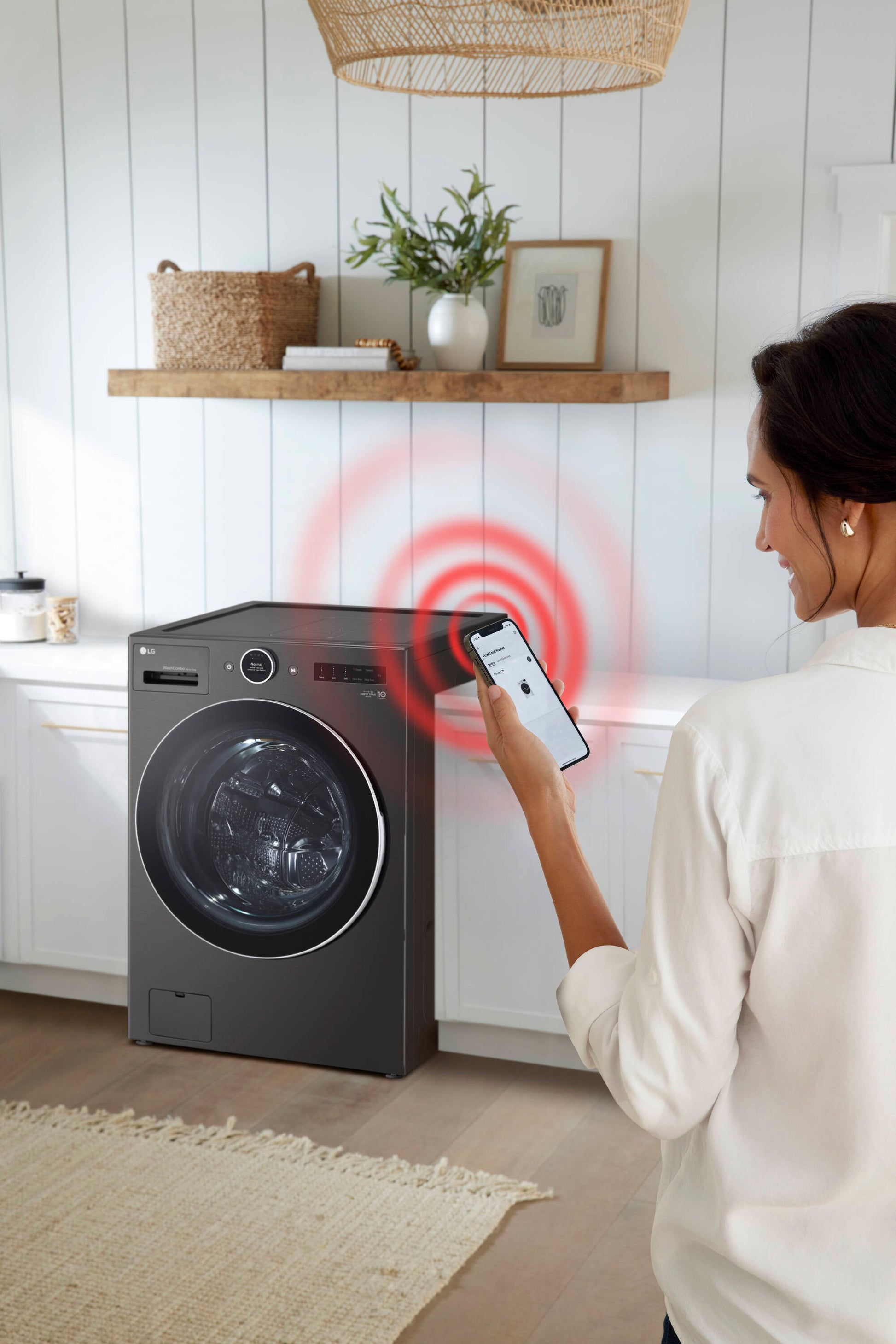 LG TurboWash360 5.0-cu ft Ventless All-In-One Washer Dryer Combo with Steam Cycle ( Black Steel )