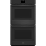 GE 27 inch Double Electric Wall Oven with Air Fry Self + Steam Cleaning ( Black )