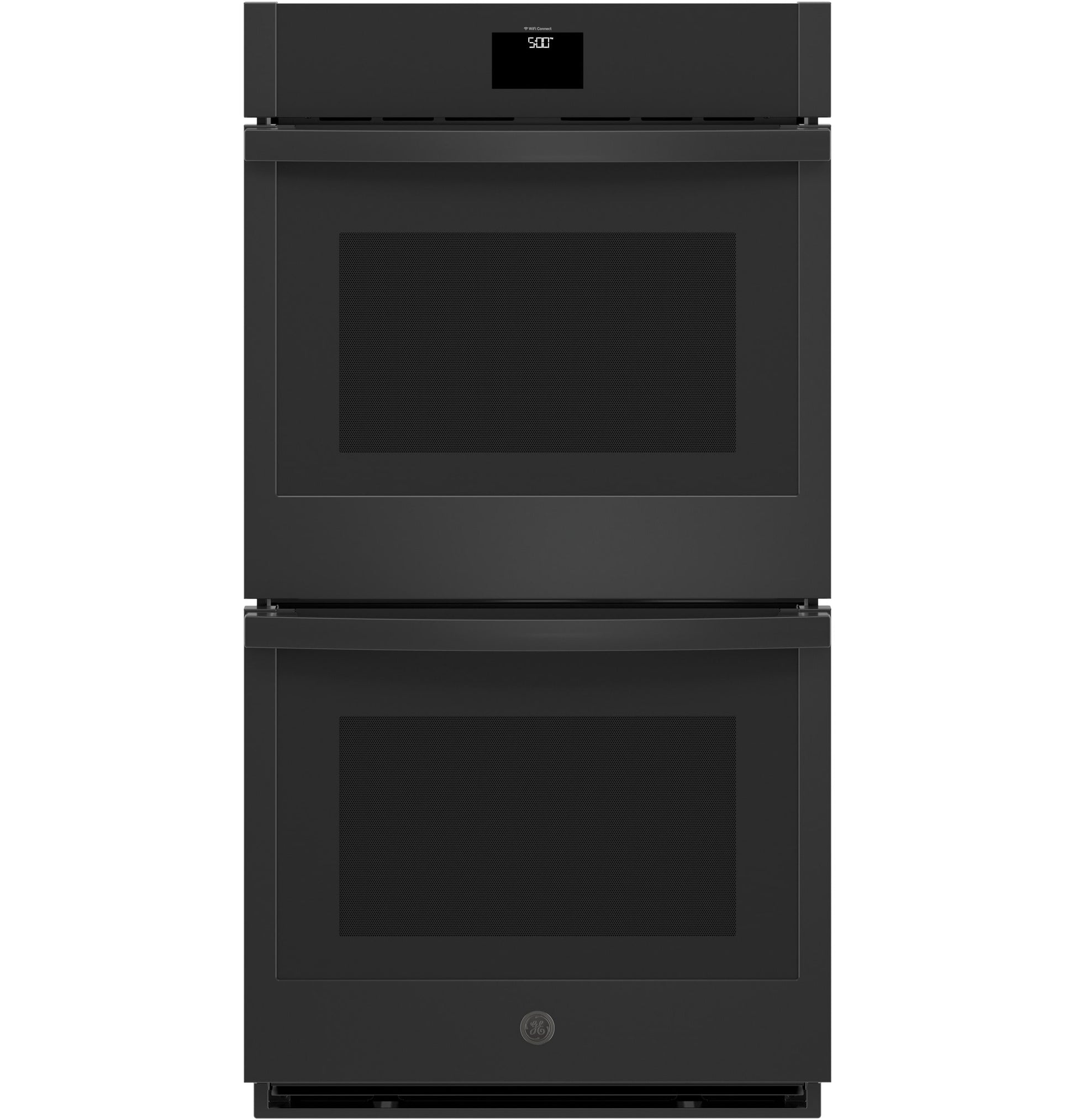 GE 27 inch Double Electric Wall Oven with Air Fry Self + Steam Cleaning ( Black )