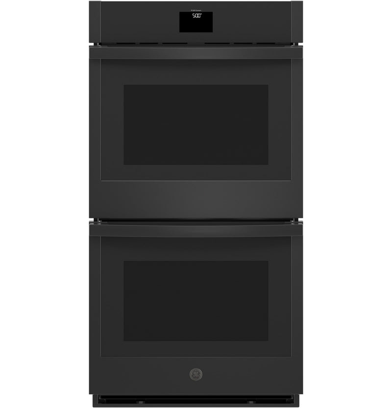 GE 27 inch Double Electric Wall Oven with Air Fry Self + Steam Cleaning ( Black )