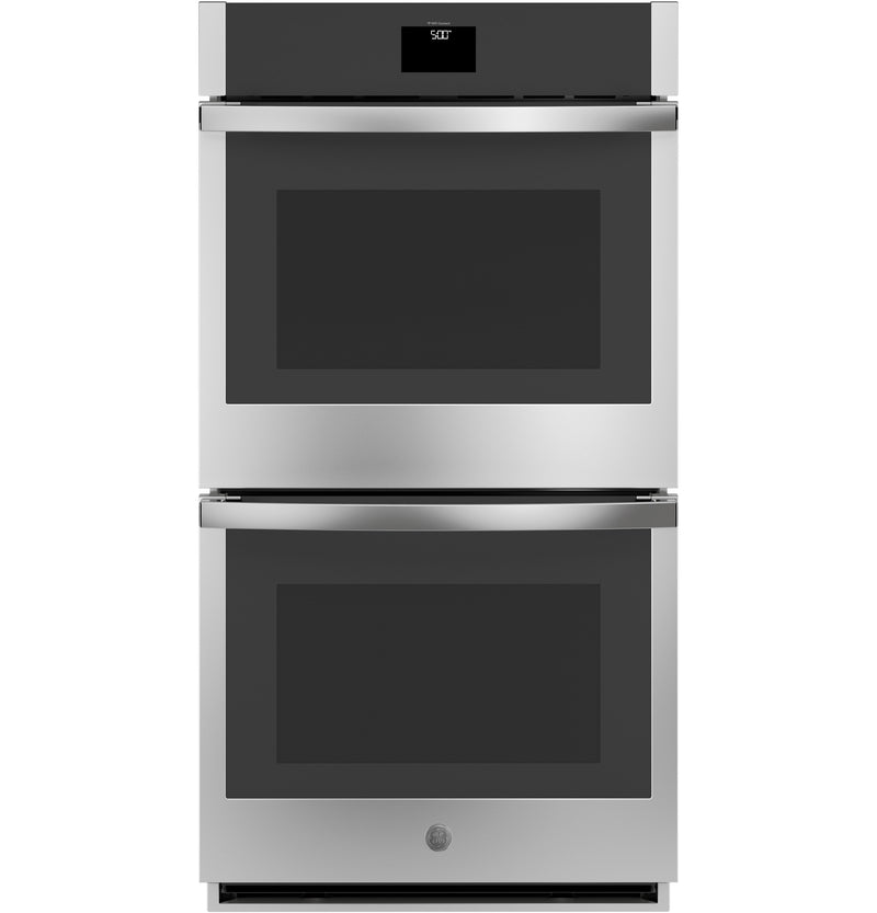 GE 27 inch Double Electric Wall Oven with Air Fry Self + Steam Cleaning ( Stainless Steel )