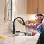 Delta Leland VoiceIQ Kitchen Faucet with Touch2O Technology with Touchless Technology in Matte Black, 9178TLV-BL-DST, MRSP: $1109.7, FINAL PRICE: $399.99 + TAX