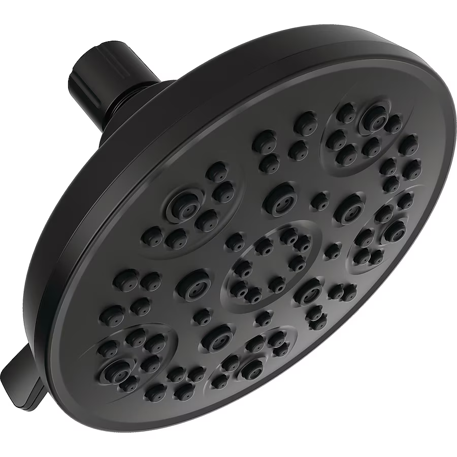 Delta Universal Showering Components 5.0 -Spray Matte Black 6-in Round High Pressure Shower Head 1.75 G.  PM