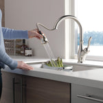 Delta Leland Single Handle Pull-Down Kitchen Faucet with ShieldSpray Technology in Spotshield Stainless Steel, 9178-SP-DST, MRSP: $585, FINAL PRICE: $ + TAX
