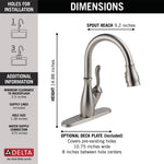 Delta Leland Single Handle Pull-Down Kitchen Faucet with ShieldSpray Technology in Spotshield Stainless Steel, 9178-SP-DST, MRSP: $585, FINAL PRICE: $ + TAX