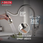 Delta Leland Single Handle Pull-Down Kitchen Faucet with ShieldSpray Technology in Spotshield Stainless Steel, 9178-SP-DST, MRSP: $585, FINAL PRICE: $ + TAX