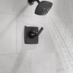 Delta Ashlyn Matte Black 1-handle Single function 5.25-in Square Shower Faucet ( Valve not Included )