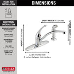 Delta Foundations Single Handle Kitchen Faucet with Spray in Chrome, B4410LF, MRSP: $146.3, FINAL PRICE: $ + TAX