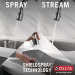Delta Leland Single Handle Pull-Down Kitchen Faucet with ShieldSpray Technology in Arctic Stainless, 9178-AR-DST, MRSP: $585, FINAL PRICE: $ + TAX