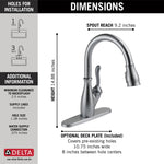Delta Leland Single Handle Pull-Down Kitchen Faucet with ShieldSpray Technology in Arctic Stainless, 9178-AR-DST, MRSP: $585, FINAL PRICE: $ + TAX