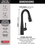 Delta Essa Single Handle Pull-Down Bar / Prep Faucet in Matte Black, 9913-BL-DST, MRSP: $528, FINAL PRICE: $ + TAX
