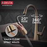 Delta Lenta Gold Champagne Bronze Single Handle Deck-mount Pull-down Kitchen Faucet with Sprayer (Deck Plate Included), 19802Z-CZ-DST *HD2507, Retail: $591.65, FINAL PRICE: $149.99 + TAX