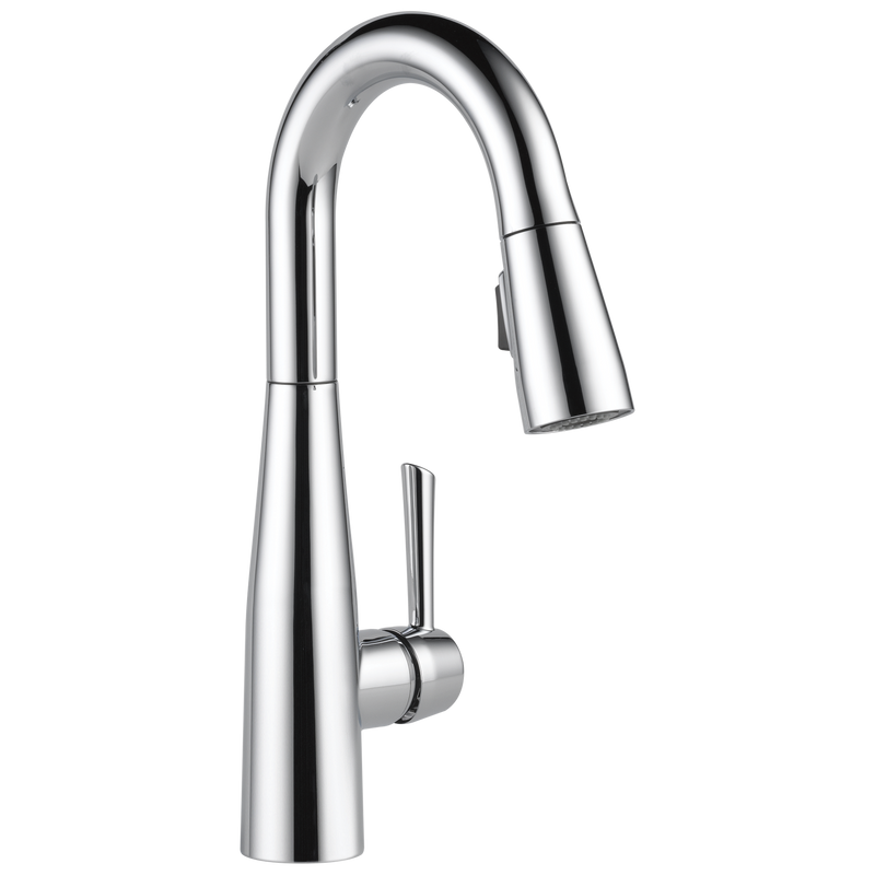 Delta Essa Chrome Single Handle Deck-mount Bar and Prep Kitchen Faucet with Sprayer