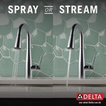 Delta Essa Chrome Single Handle Deck-mount Bar and Prep Kitchen Faucet with Sprayer