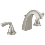 Delta Foundations Brushed Nickel Widespread 2-handle WaterSense Mid-arc Residential Handle Bathroom Sink Faucet with Drain