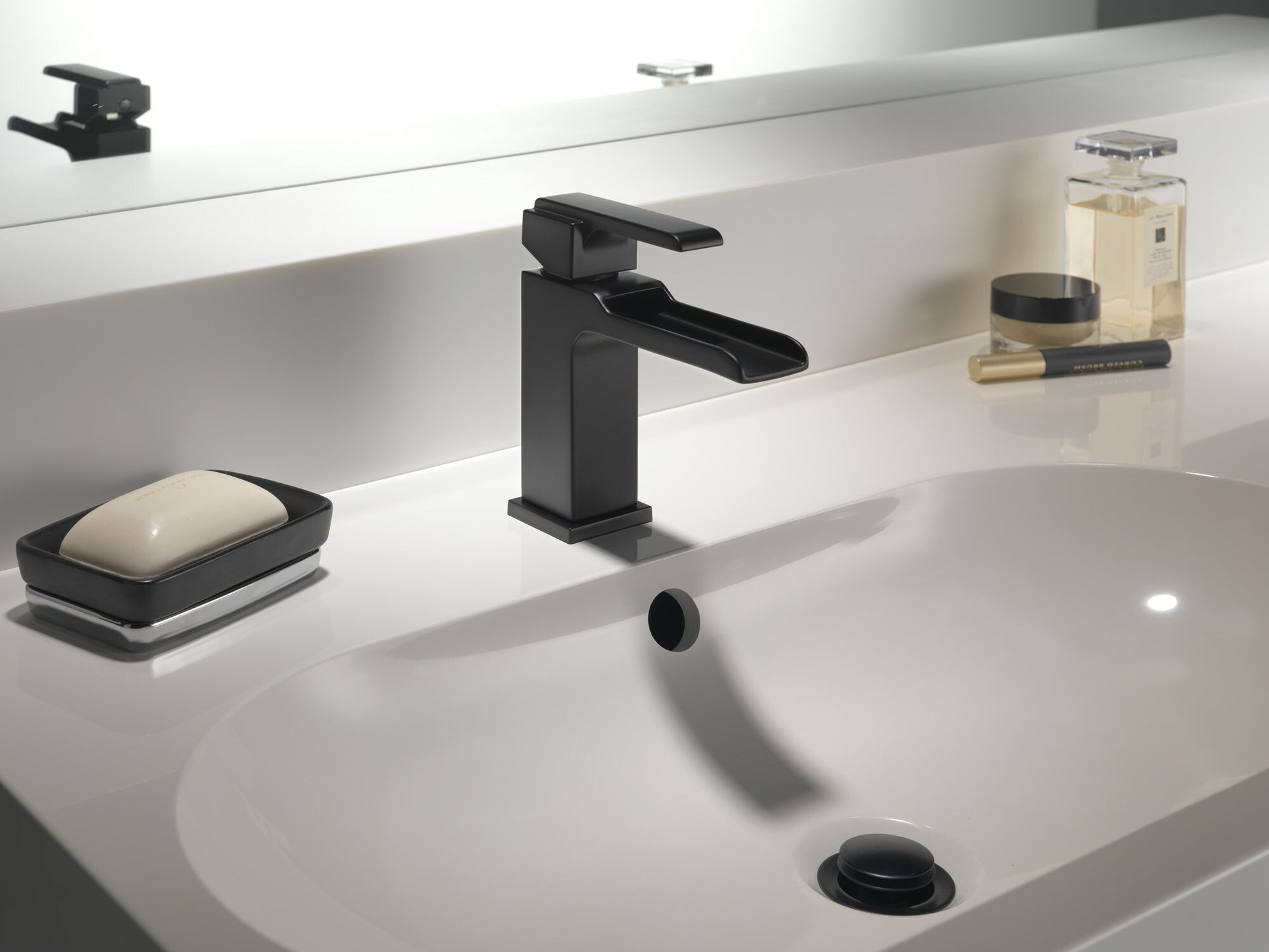 Delta Ara Single Handle Channel Bathroom Faucet in Matte Black, 568LF-BLLPU, MRSP: $742, FINAL PRICE: $ + TAX