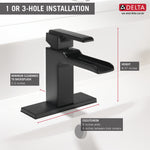 Delta Ara Single Handle Channel Bathroom Faucet in Matte Black, 568LF-BLLPU, MRSP: $742, FINAL PRICE: $ + TAX